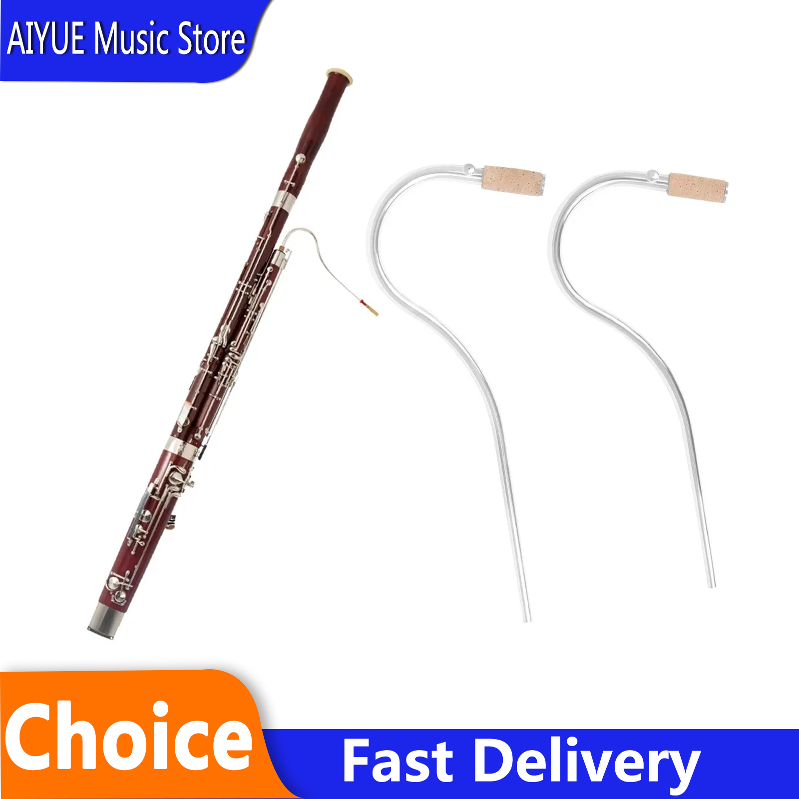 Musical Instrument Bassoon - 2 Pcs Bassoon Silver Plated Curved