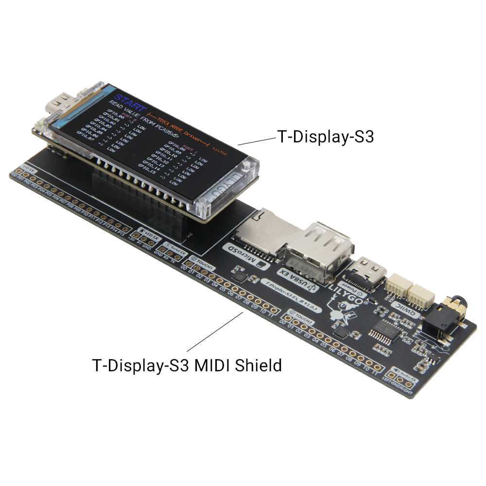 T-Display-S3 MIDI Shield Devel - Musical Instrument Digital Interface ulasan dan harga