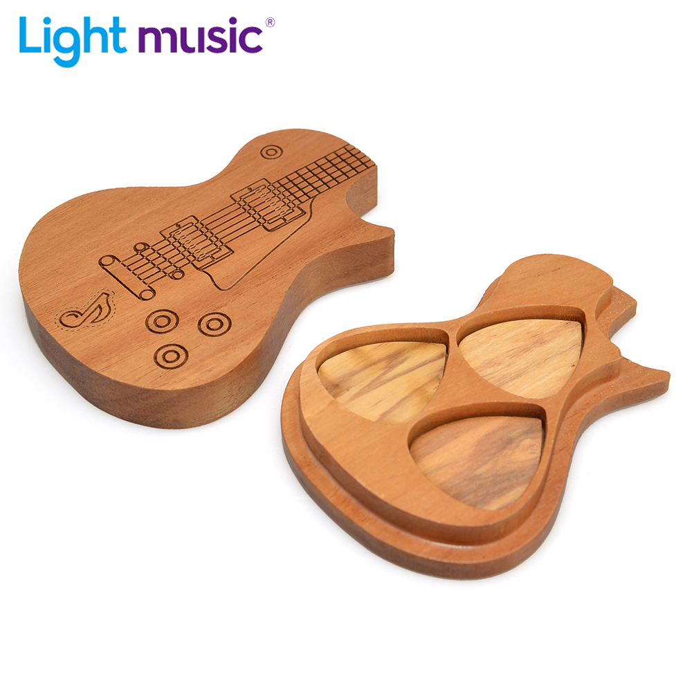 Guitar Picks Holder Wooden Ple - Cajon Musical Instrument ulasan dan harga