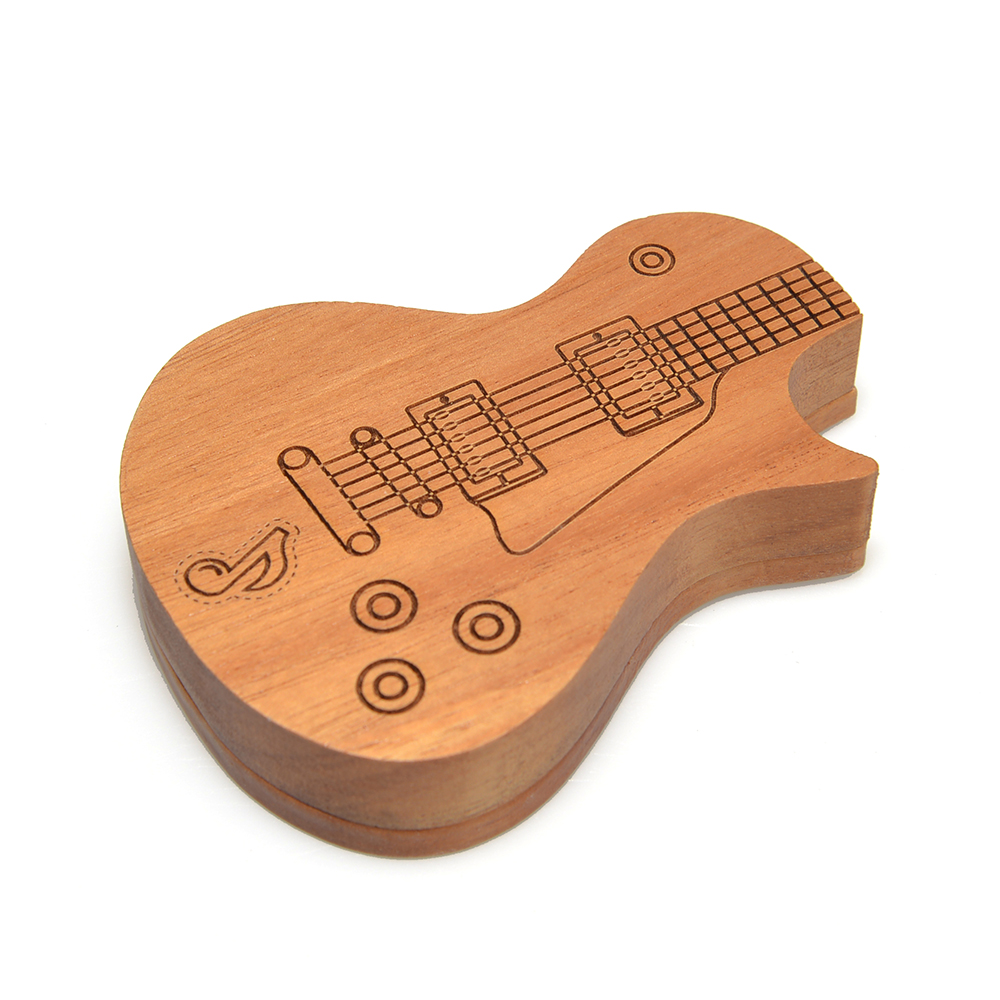 Guitar Picks Holder Wooden Ple - Cajon Musical Instrument ulasan dan harga