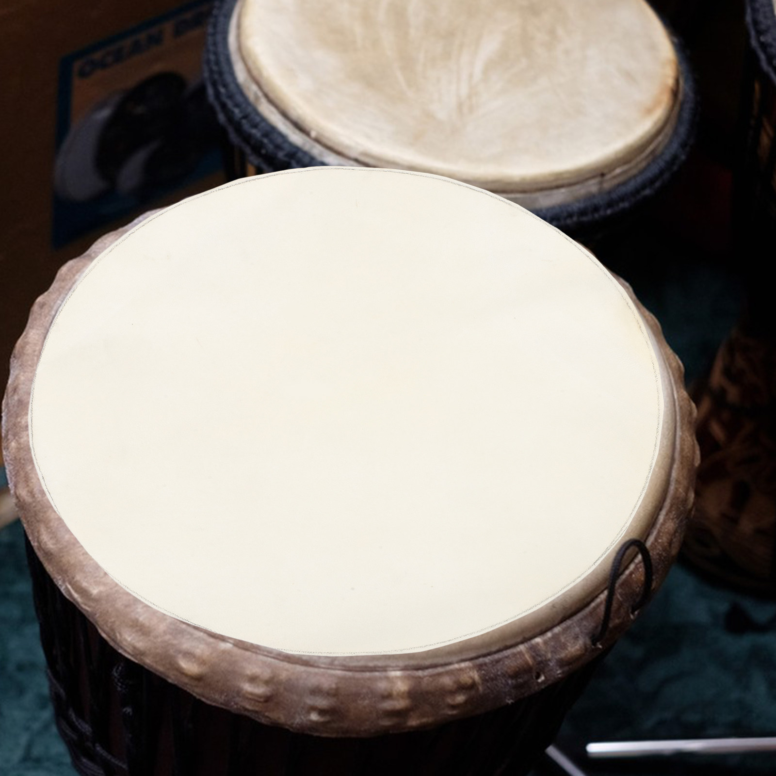 2Pcs Goatskin Drum Head 40Cm A - Djembe Hand Drum ulasan dan harga