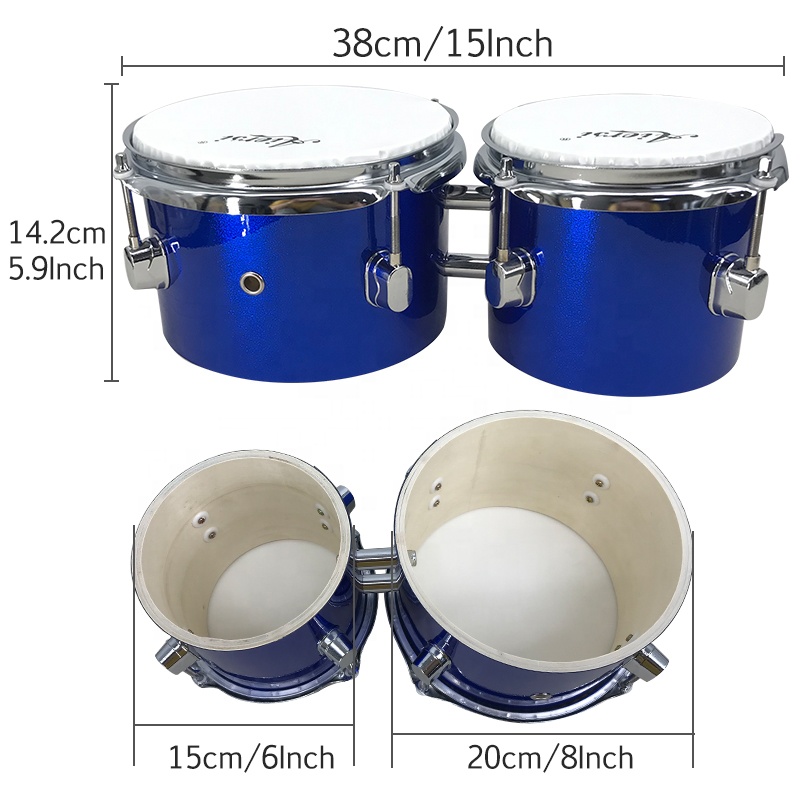 Blue Colour Custom Brand Made  - Bongo Drum Set ulasan dan harga