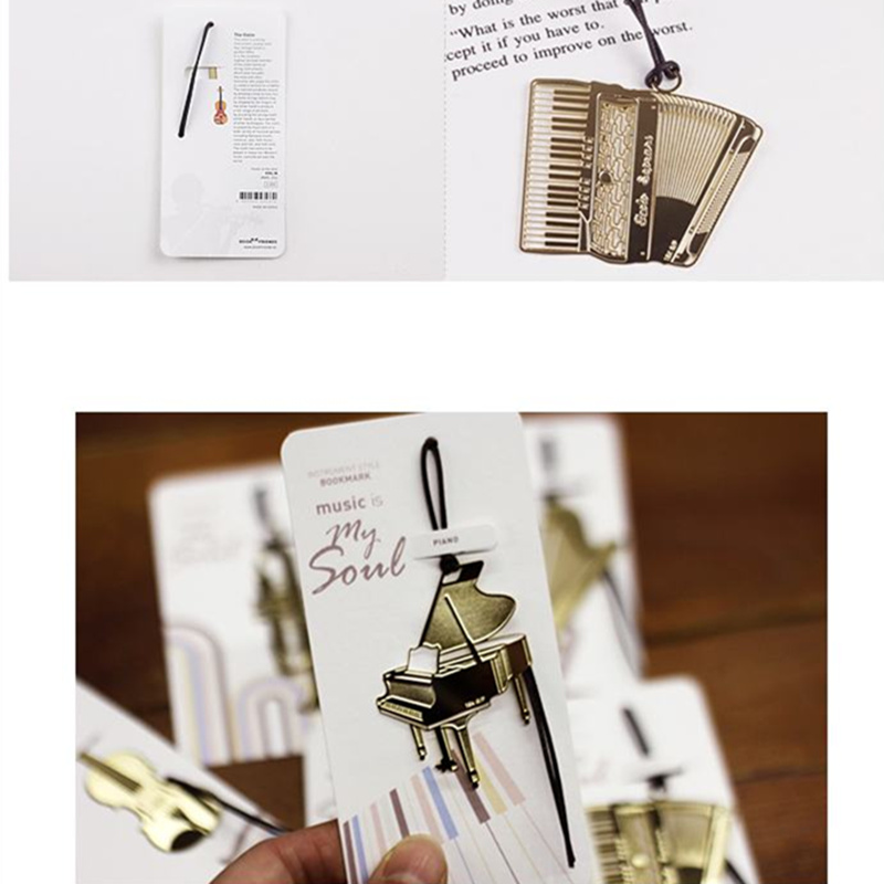 6pcs Music Metal Bookmark Gold - Musical Instrument Book ulasan dan harga