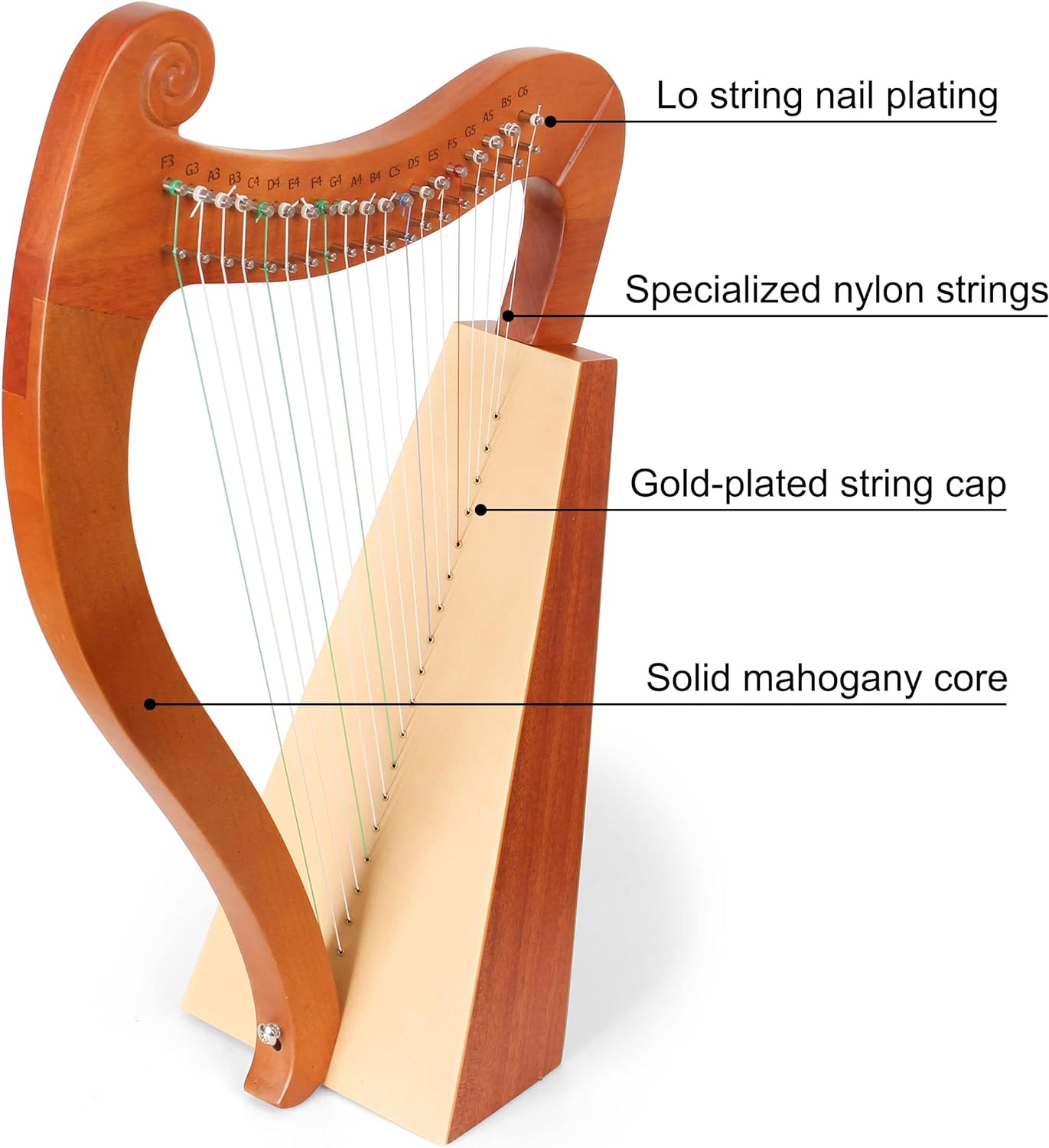 15 19 String Mini Harp Lyre Pi - Musical Instrument Names ulasan dan harga